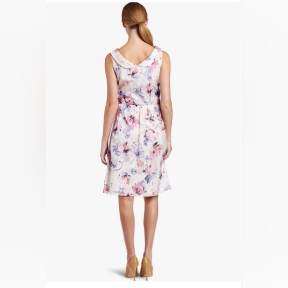 Pendleton Silk Floral Dress Sleeveless In Petal Power White Pink Purple 10 NWT - Picture 2 of 13